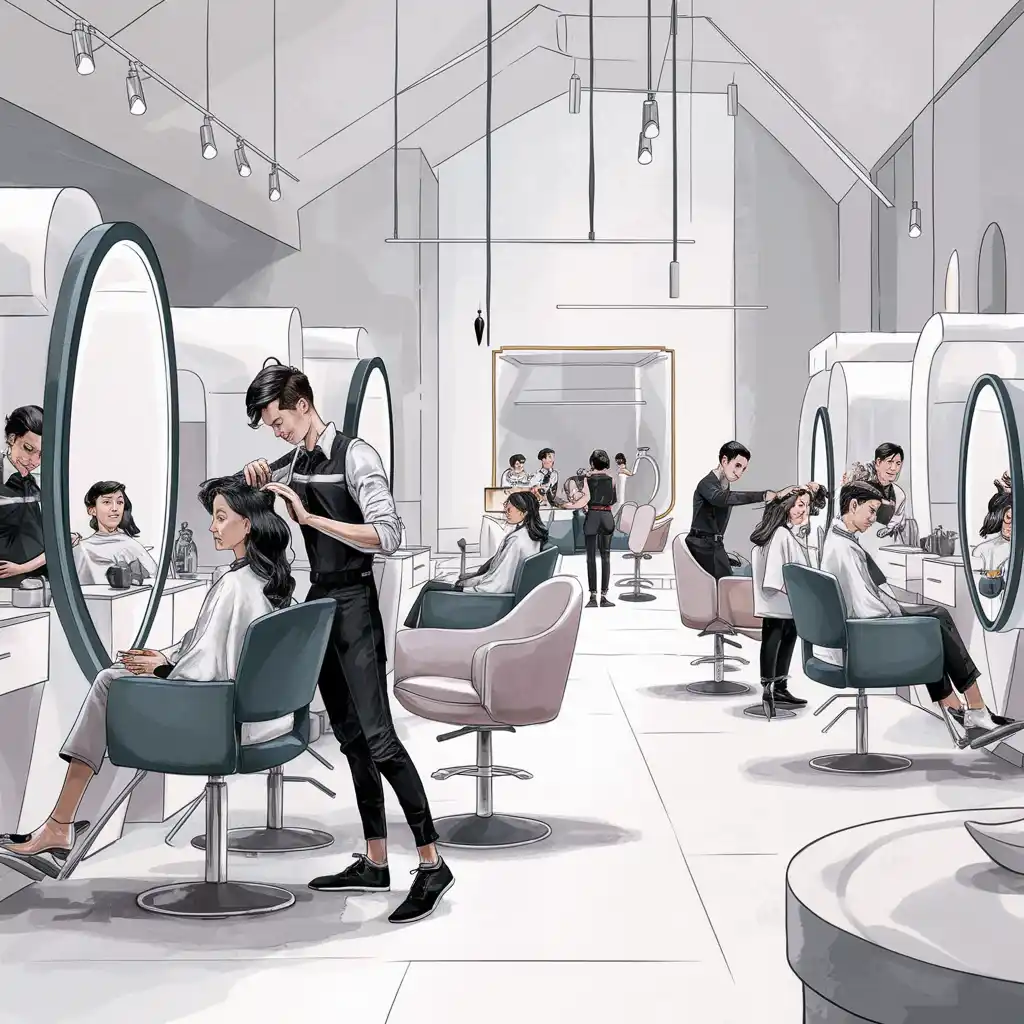 Stylish modern hair salon